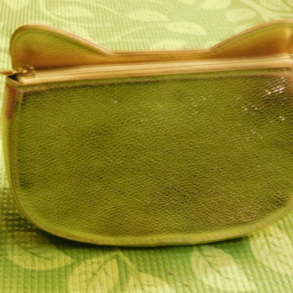 Cat Kitty Feline Metallic Golden Face Cosmetic Case Bag - Picture 4 of 5